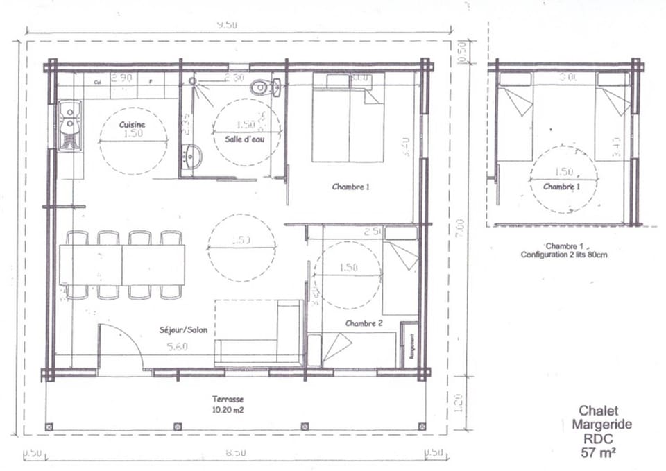 Plan du chalet Margeride