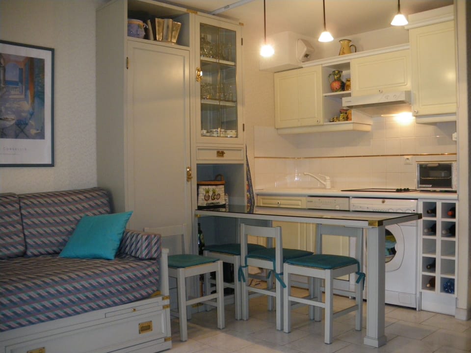 The open-plan kitchen