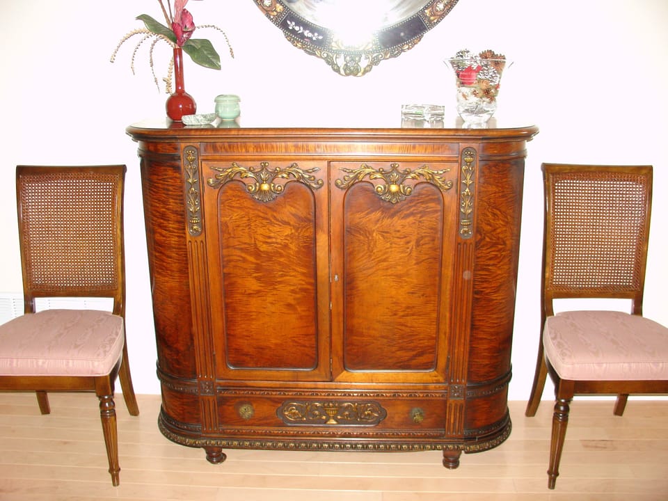 Heirloom cabinet in dining room
