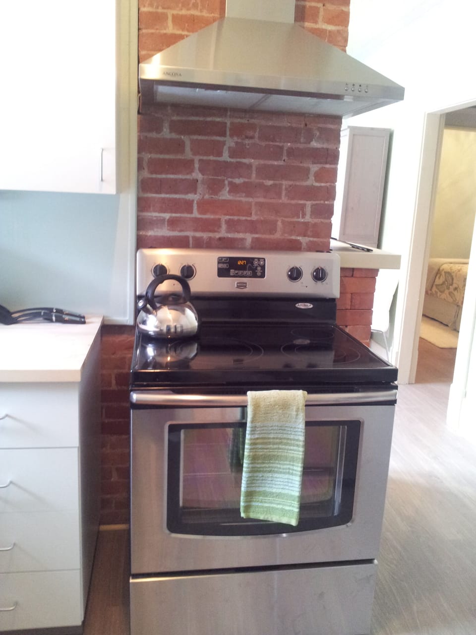 New cook top against the original 1910 chimney 
