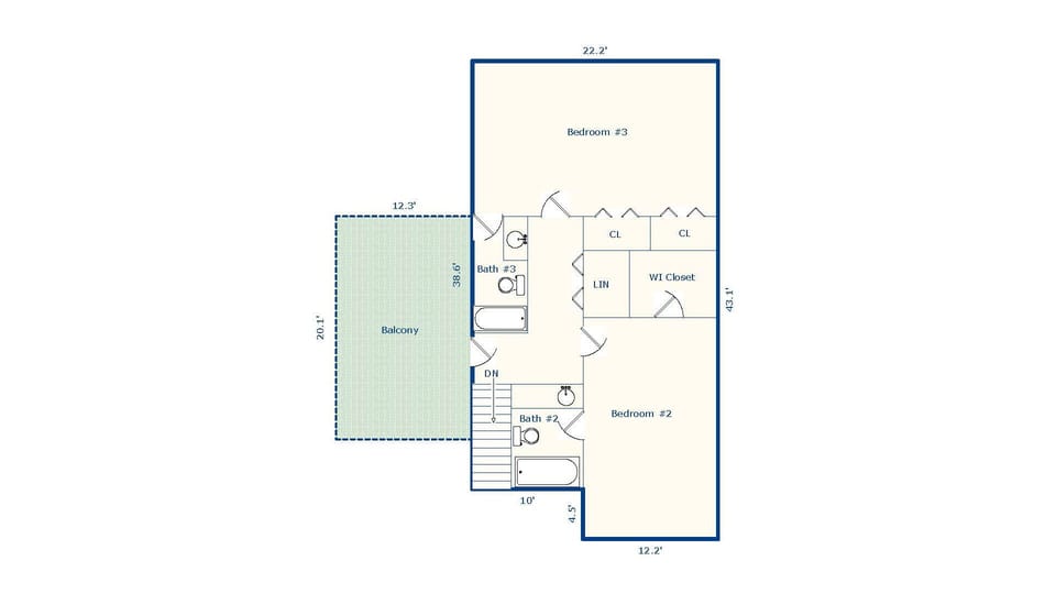 Upstairs floorplan