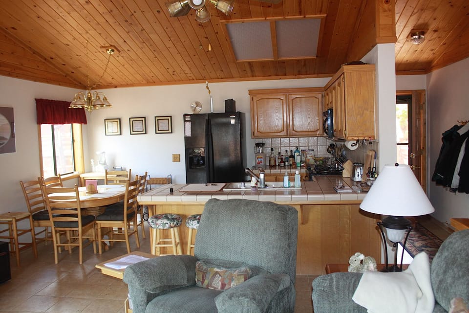 Dining Area and Kitchen viewed from the Living Room