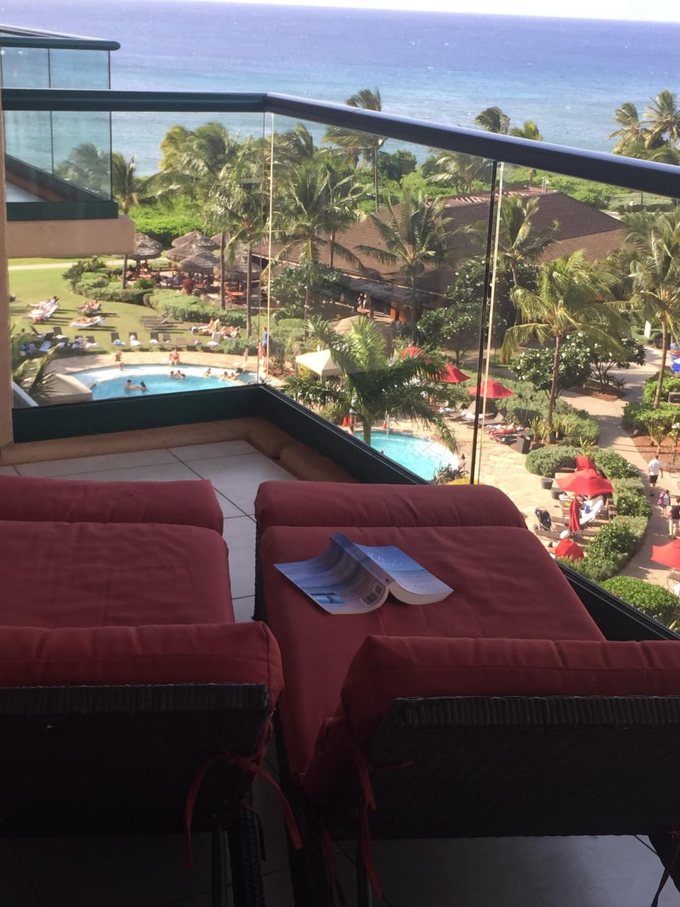 Enjoying the beautiful shaded Lanai on Lounge chairs
