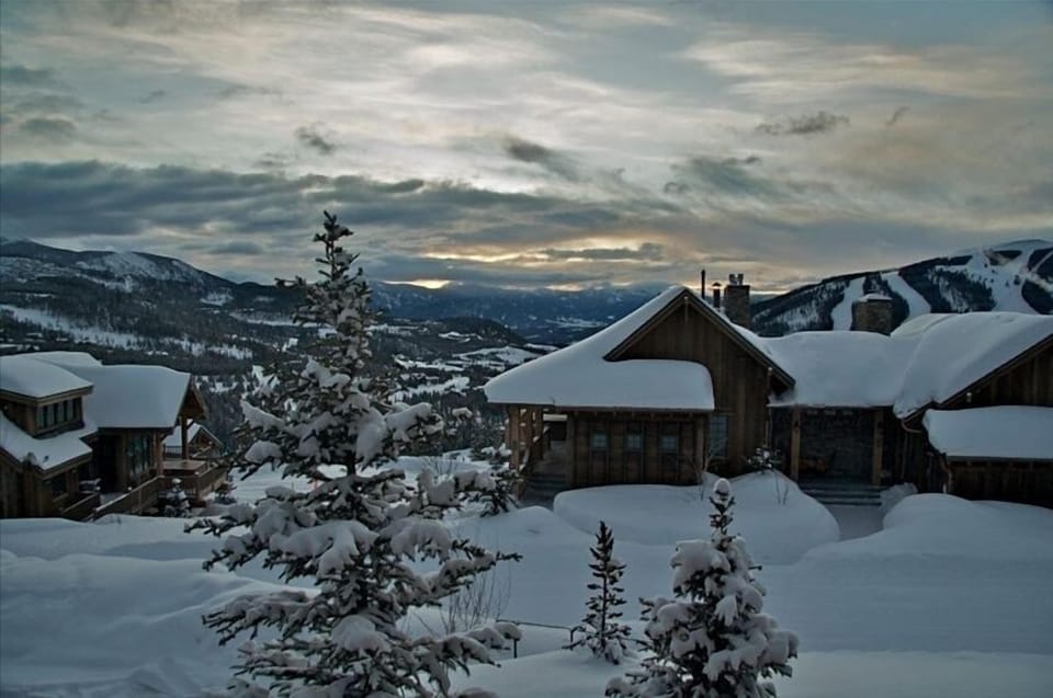 Ski In/Out Moonlight Basin, Big Sky, Montana - Rear Winter View of Home