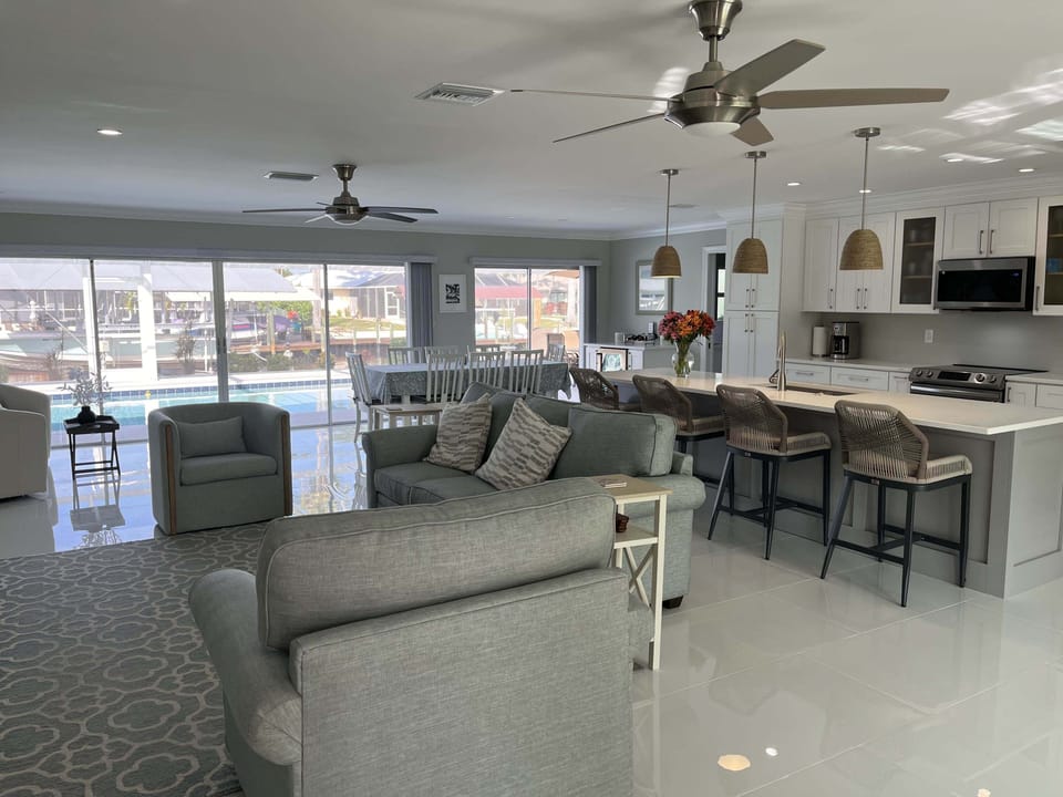 Open concept main living area, from entryway