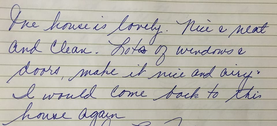 comments from our guestbook