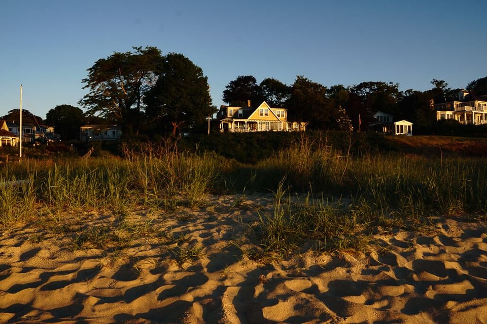 Our house from our beach along the harbor.