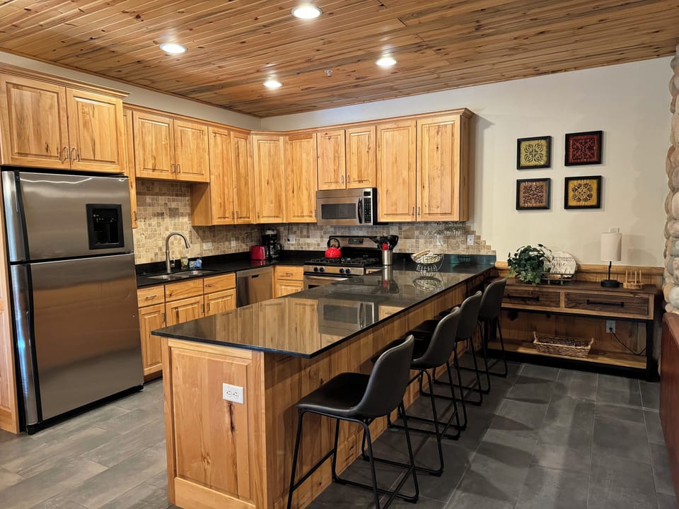Kitchen area transitioning to living room