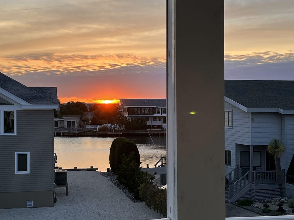 Sunset from covered terrace.
