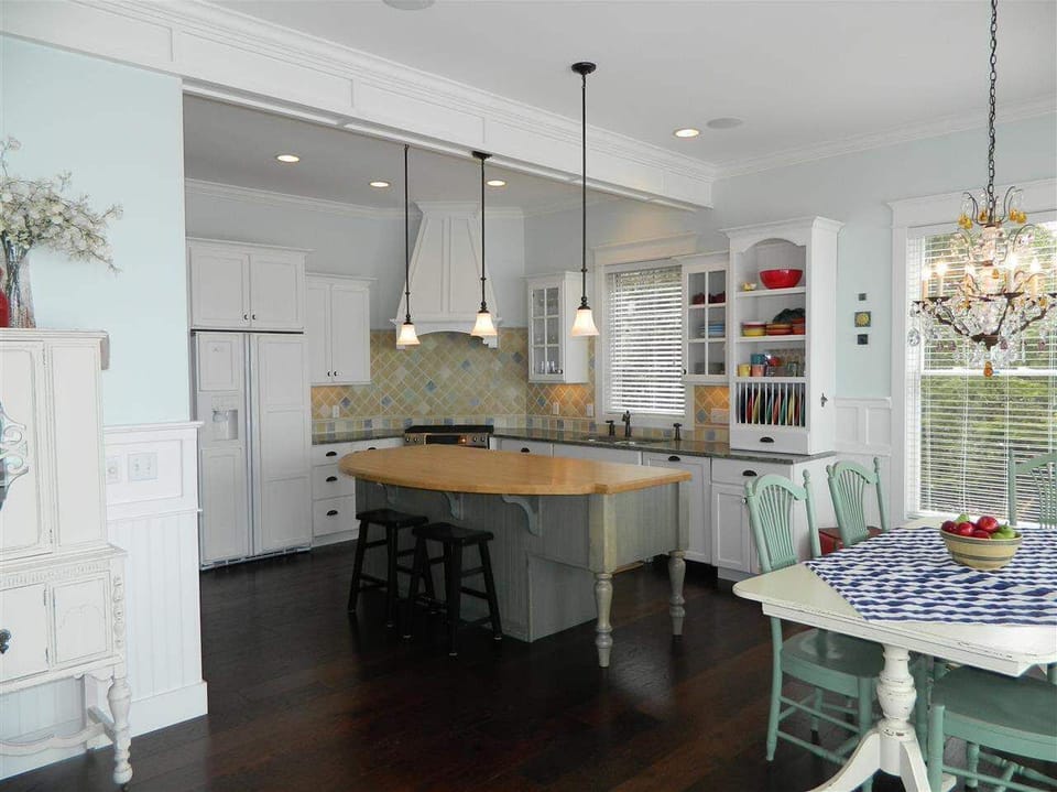 Large gourmet kitchen and dining area
