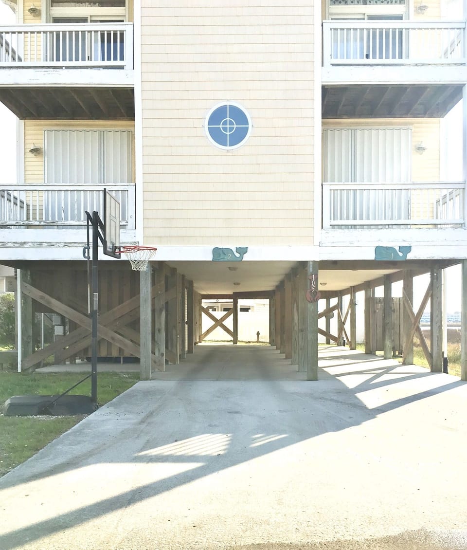Basketball goal is no longer at condo.  It was destroyed during a storm.