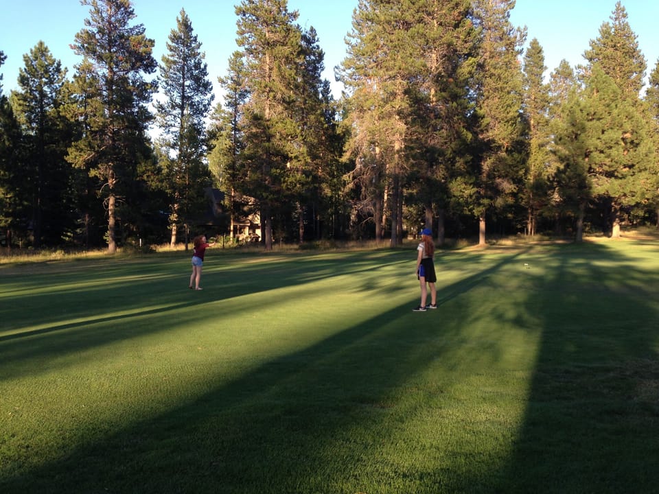 Playing out on the golf course at twilight