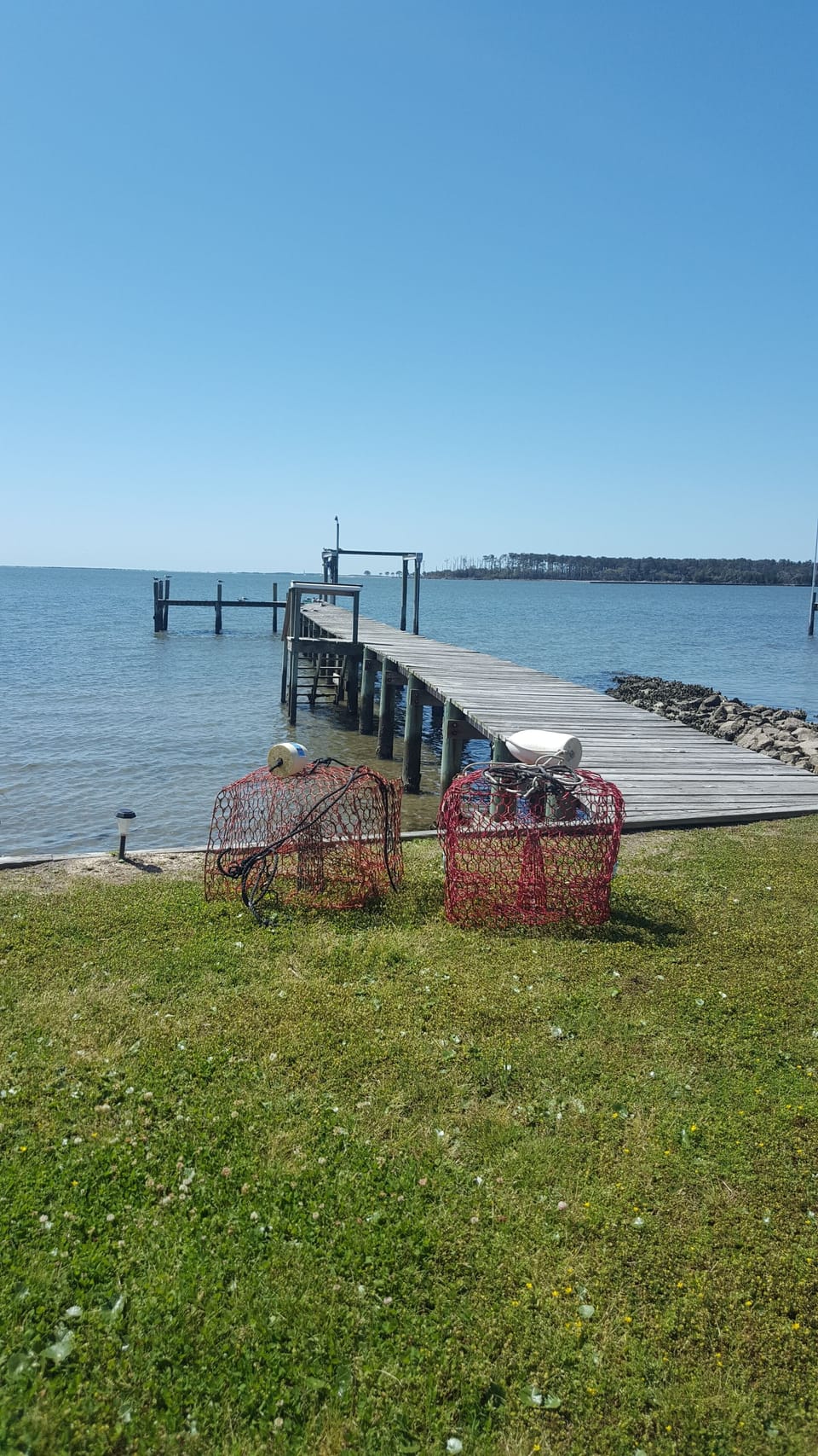 Crab pots available for your use. Catch dinner off end of pier