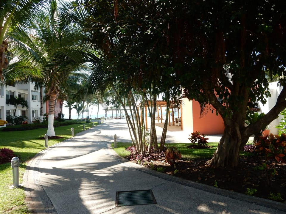 Shady path to private beach