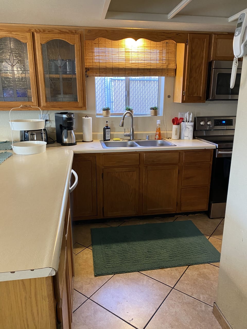 Lots of counter space in the kitchen.