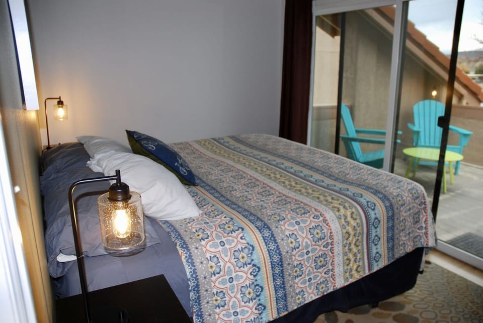 There is a balcony off the main bedroom. 