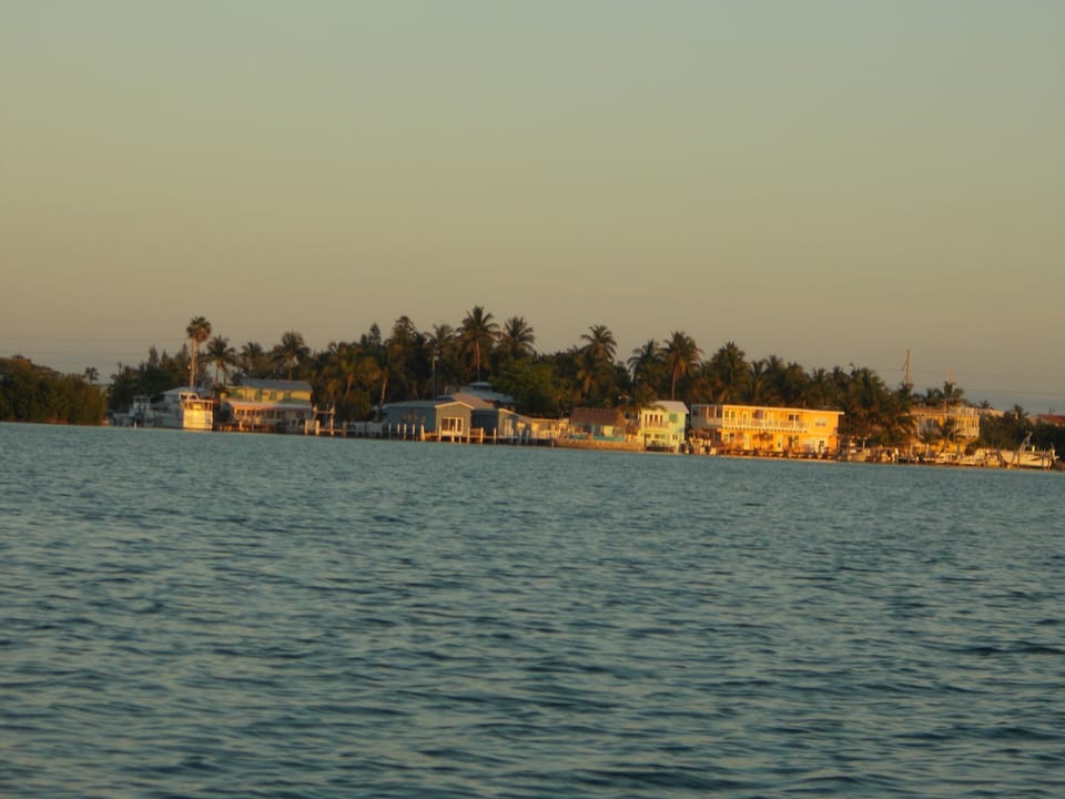 View of Conch Key from a sailboat in the Bay, the sameas Margaritaville site
