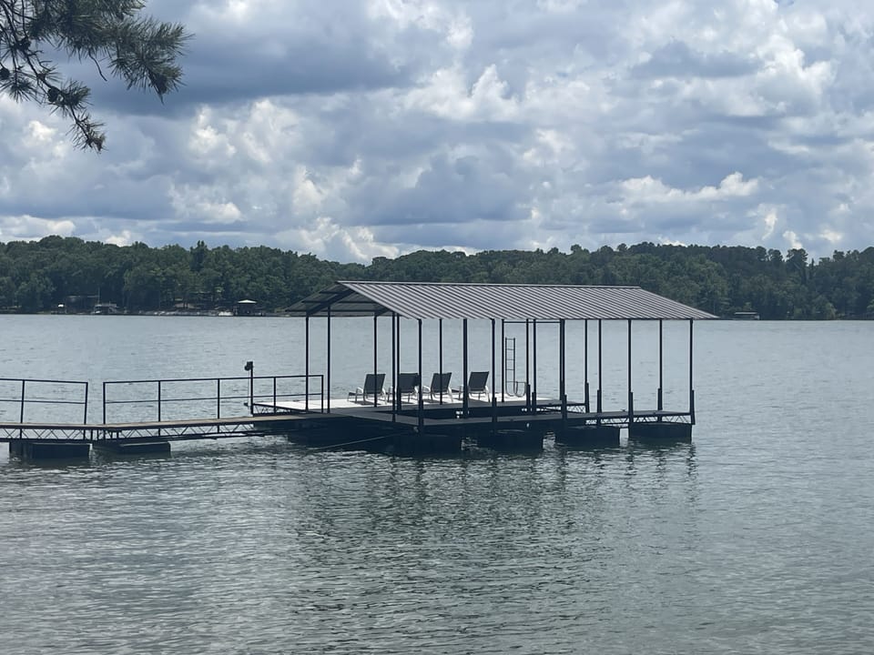 Enjoy our new composite dock with an extended sun deck