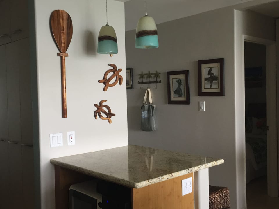 Unique lighting and artwork