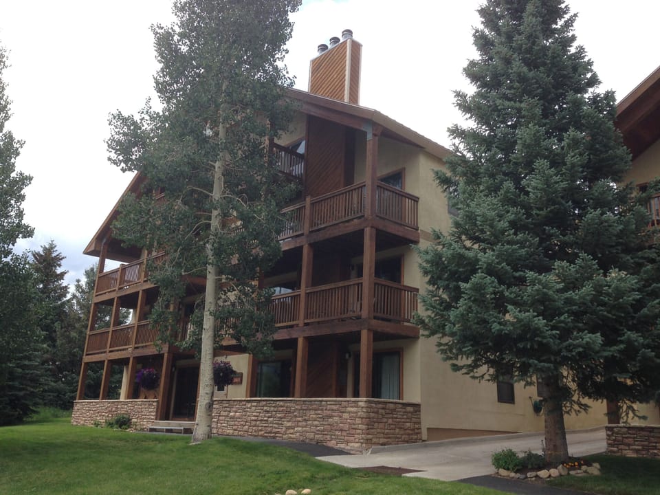 The outside view of our condo…. top two floors.
