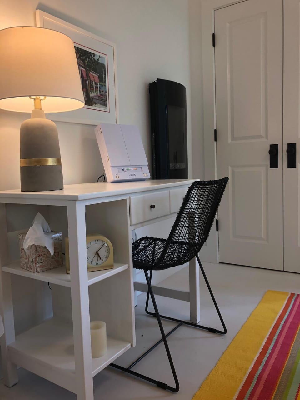 Minimize bathroom congestion  by using the   makeup mirrors in each bedroom.