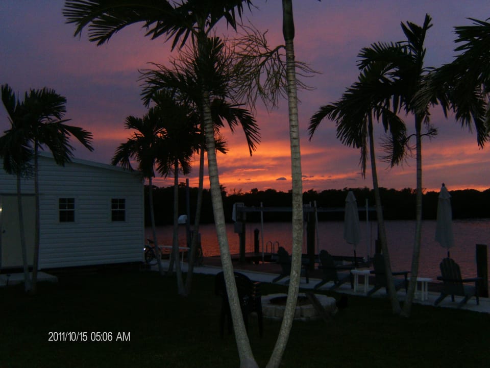 Sunset off sea wall.
