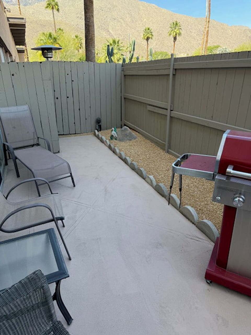 Patio with propane barbeque