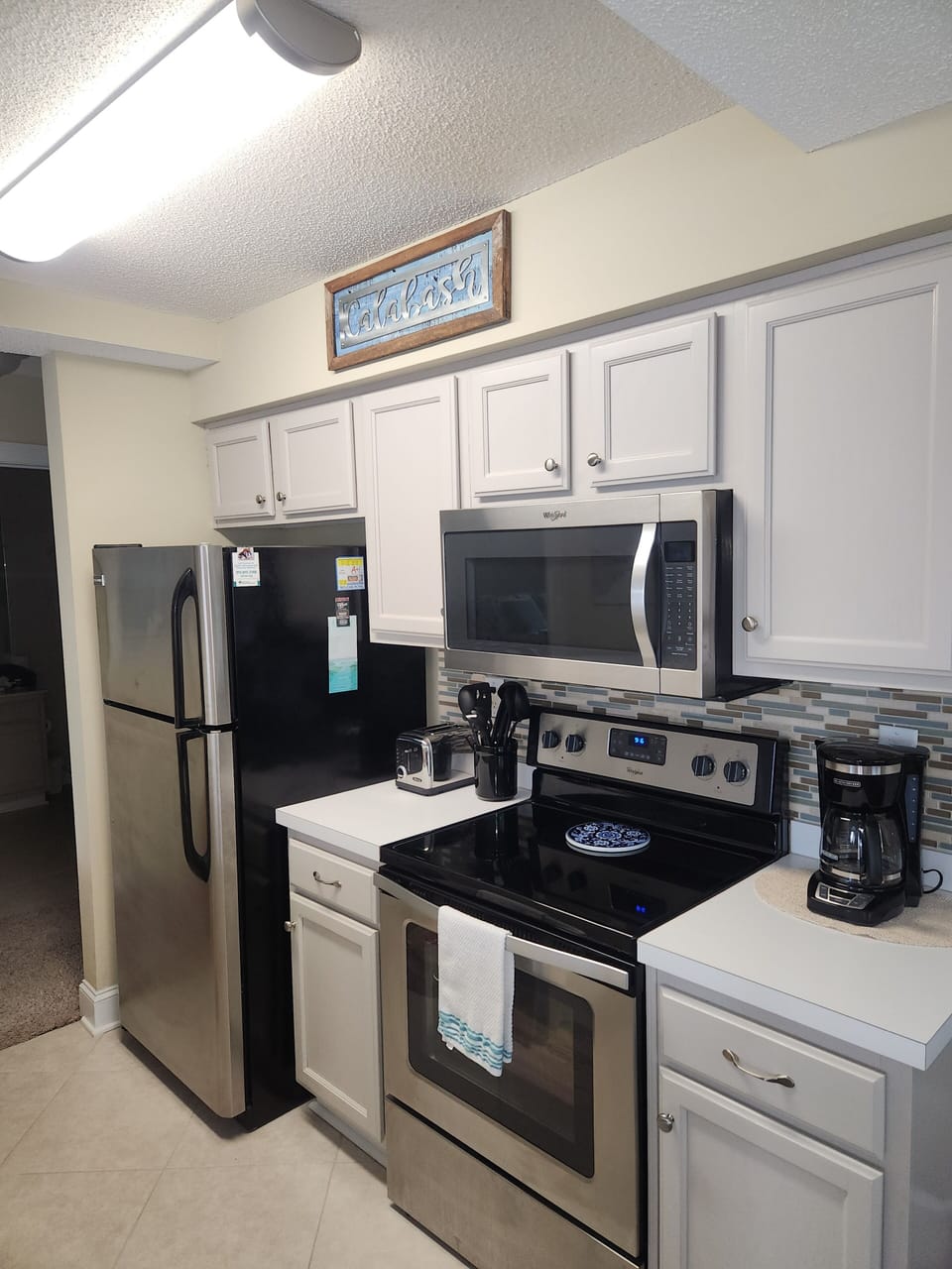 The kitchen area.
