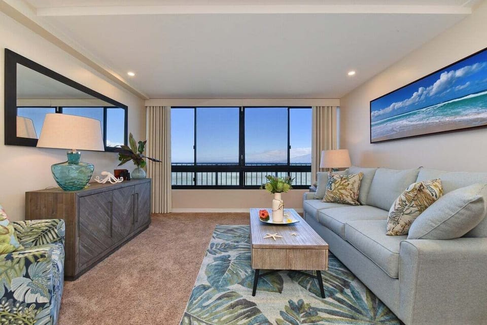 Living room featured a comfortable sleeper sofa for extra sleeping arrangement