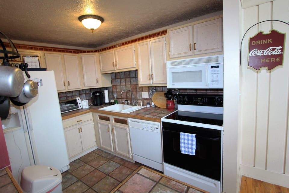 Well stocked kitchen.