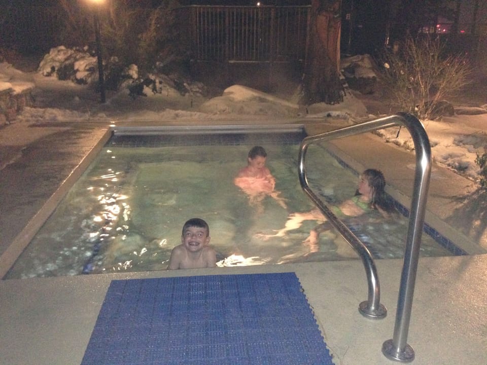 Lake Village hot tub. Open all year round till 10pm.