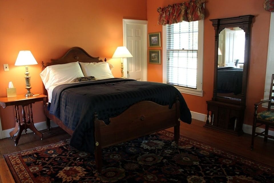 The Eastlake Room with double bed and shared bath.