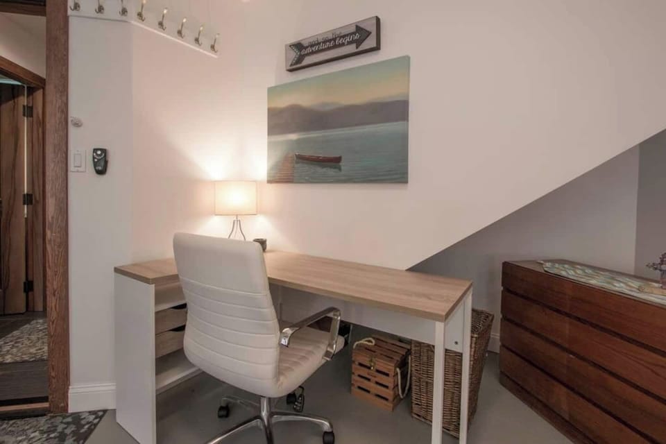Convenient desk area in the lower floor bedroom for those who need to work a bit when on vacation.