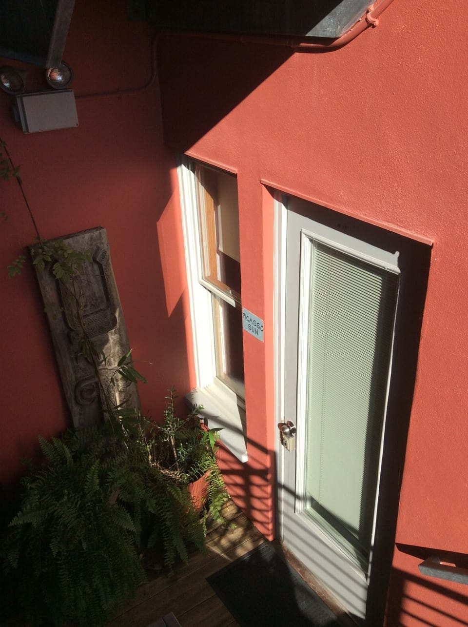 Our "Paris" style apartment has a back staircase with Door leading into the Sun