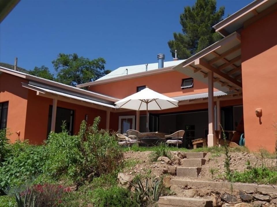 Courtyard with French doors to living room and bedrooms
