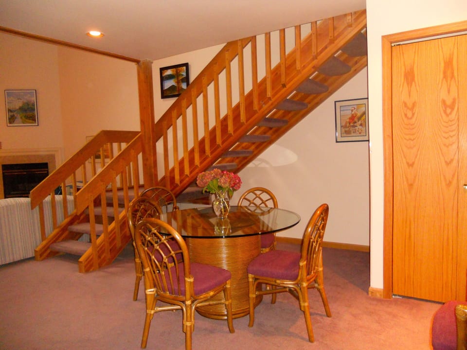 Stairs leading to loft, bedroom and full bath