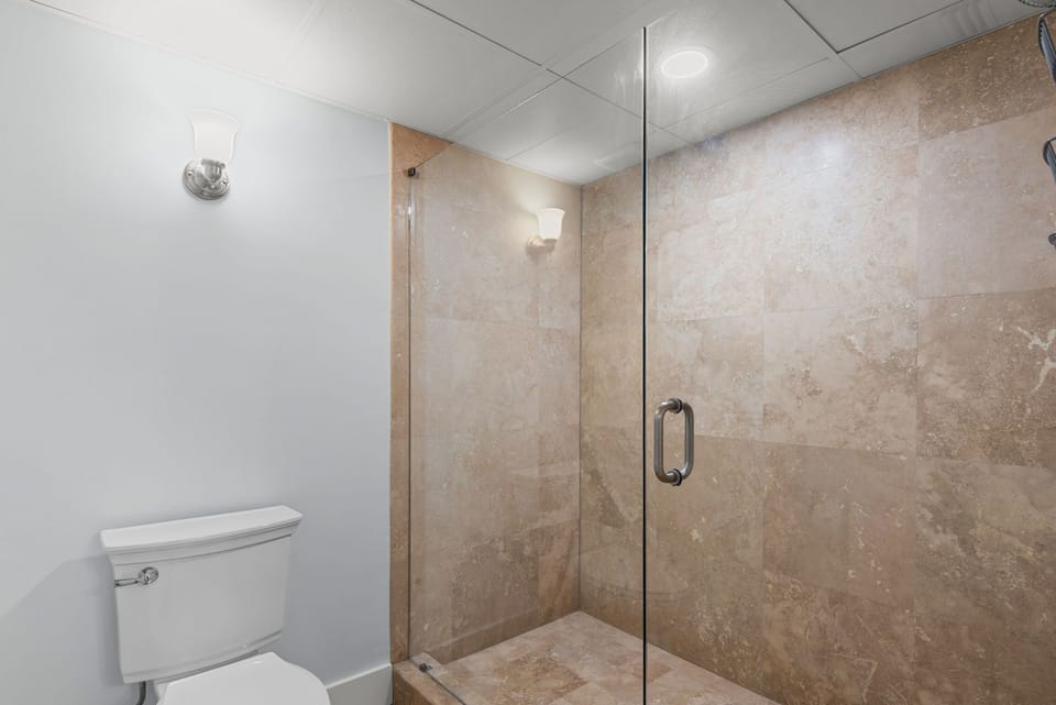 Large walk-in shower in primary bath