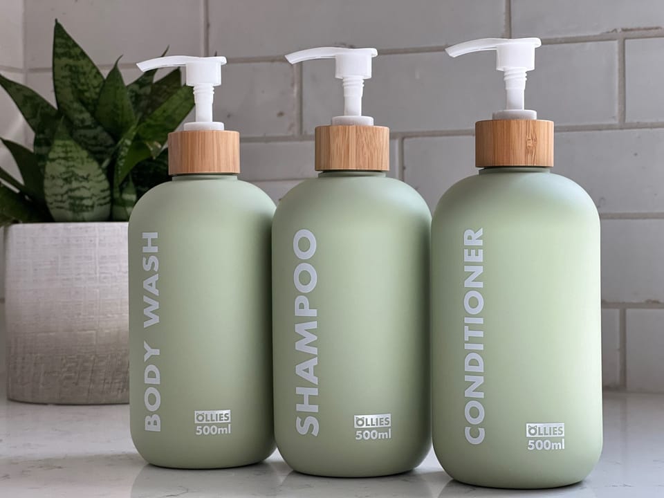 Organic Body Wash, Shampoo and Conditioner Provided