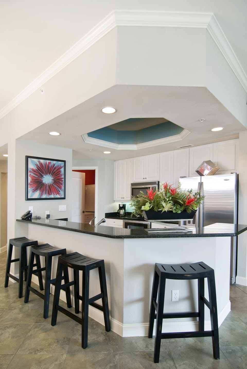 Kitchen with Granite and Breakfast Bar
