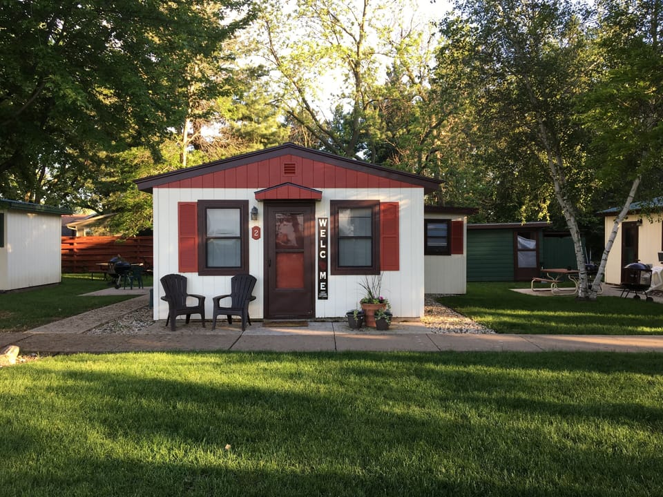 Each of the 5 cabins are complete with private table, grill, and firepit!  