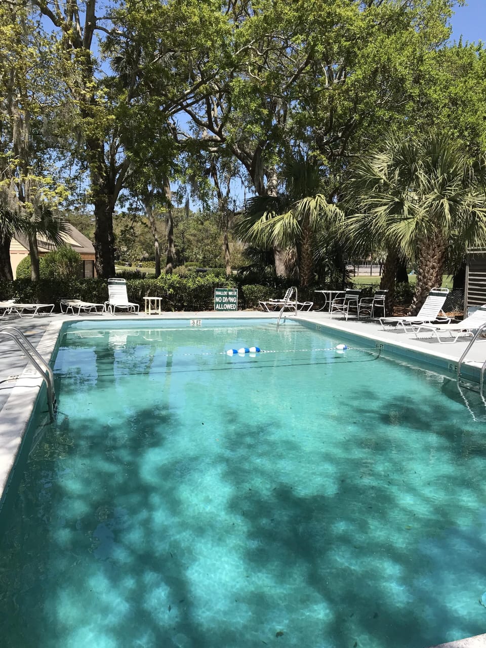 Pool steps from the deck