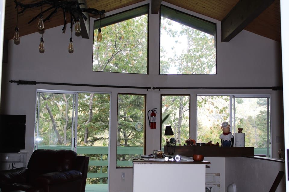 Living room facing the deck