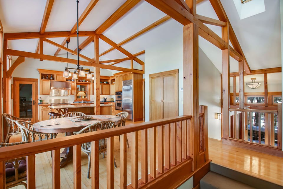 view into dining room and kitchen