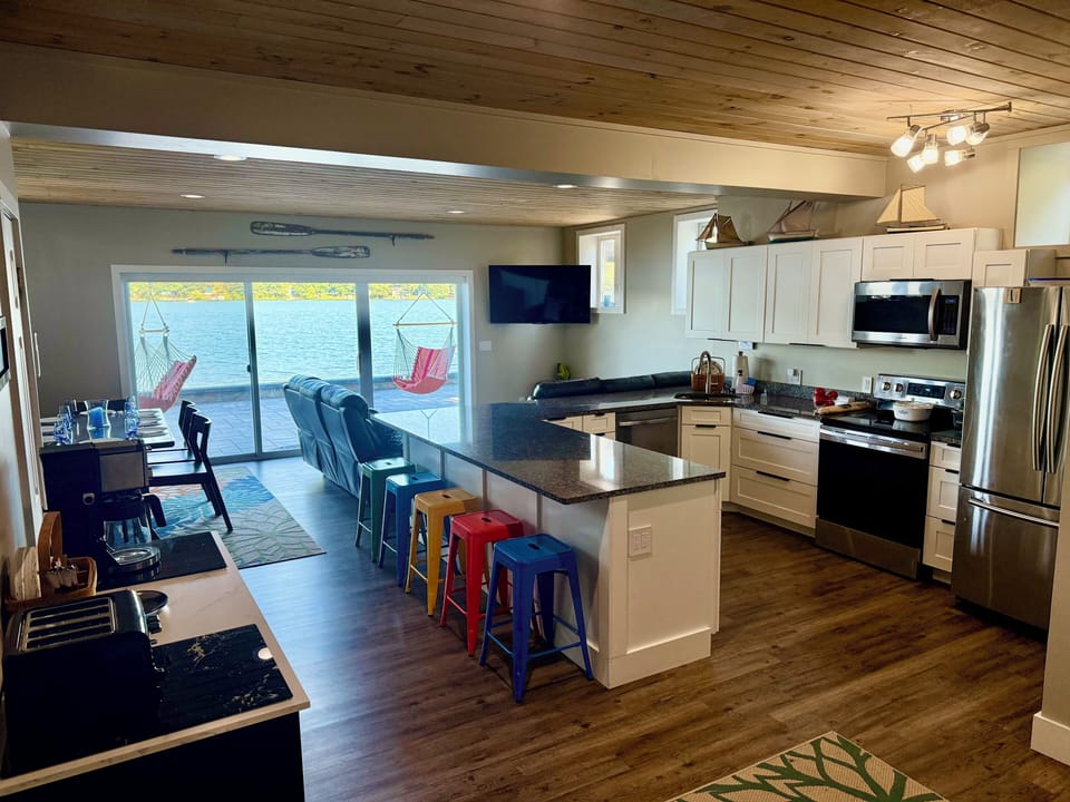 Lower level great room - lake front
Access to large outdoor patio