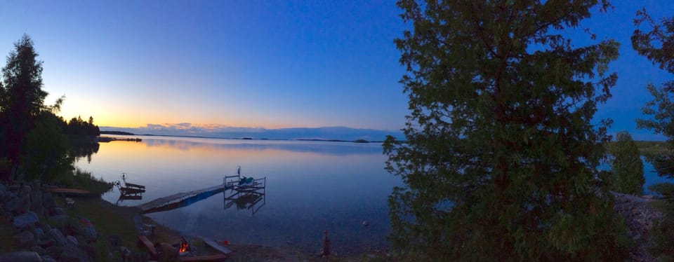 The mesmerizing sunset with Fairbanks Point off in the distance.