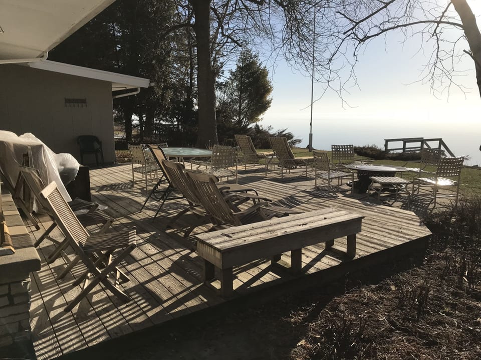 Deck with fire pit