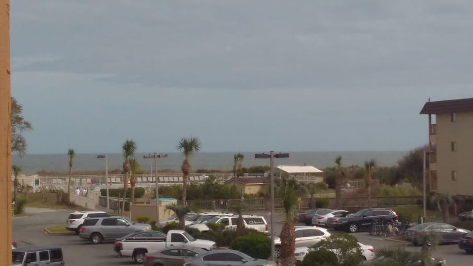 Ocean and pool view from our balcony