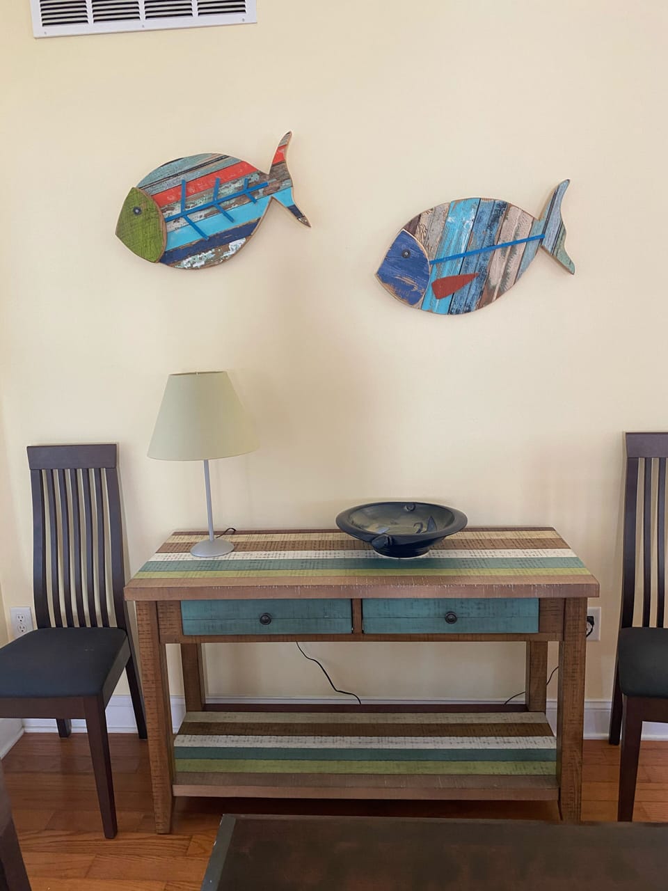 side table in dining room
