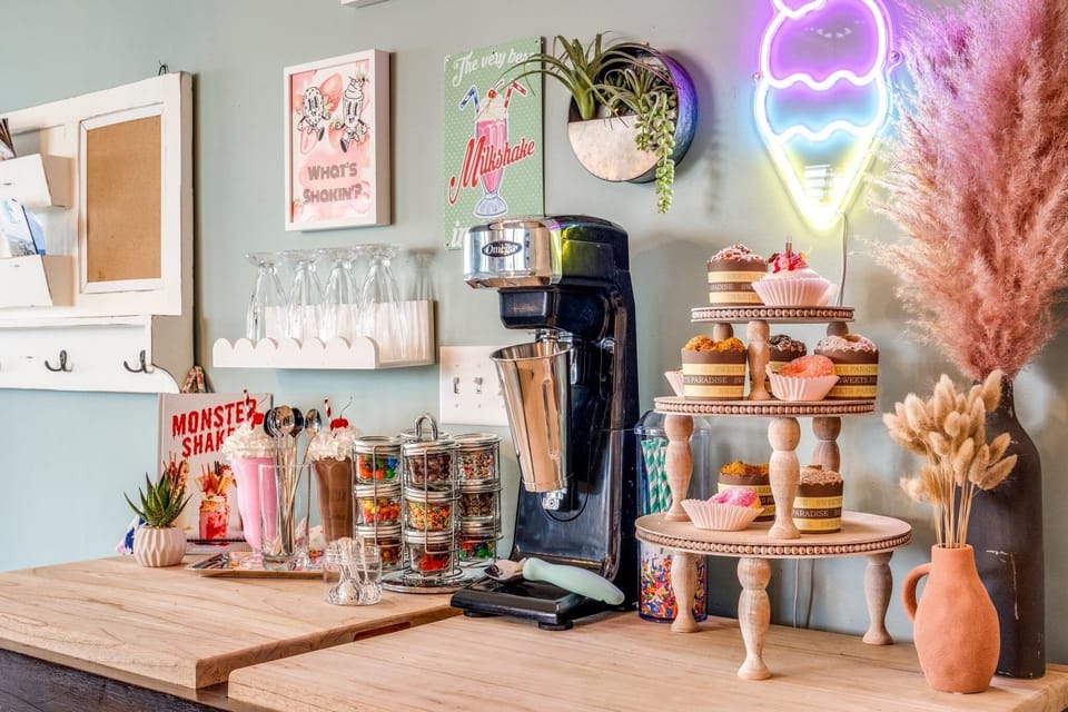 What?  A milkshake bar- just grab the ice cream on your way in! 