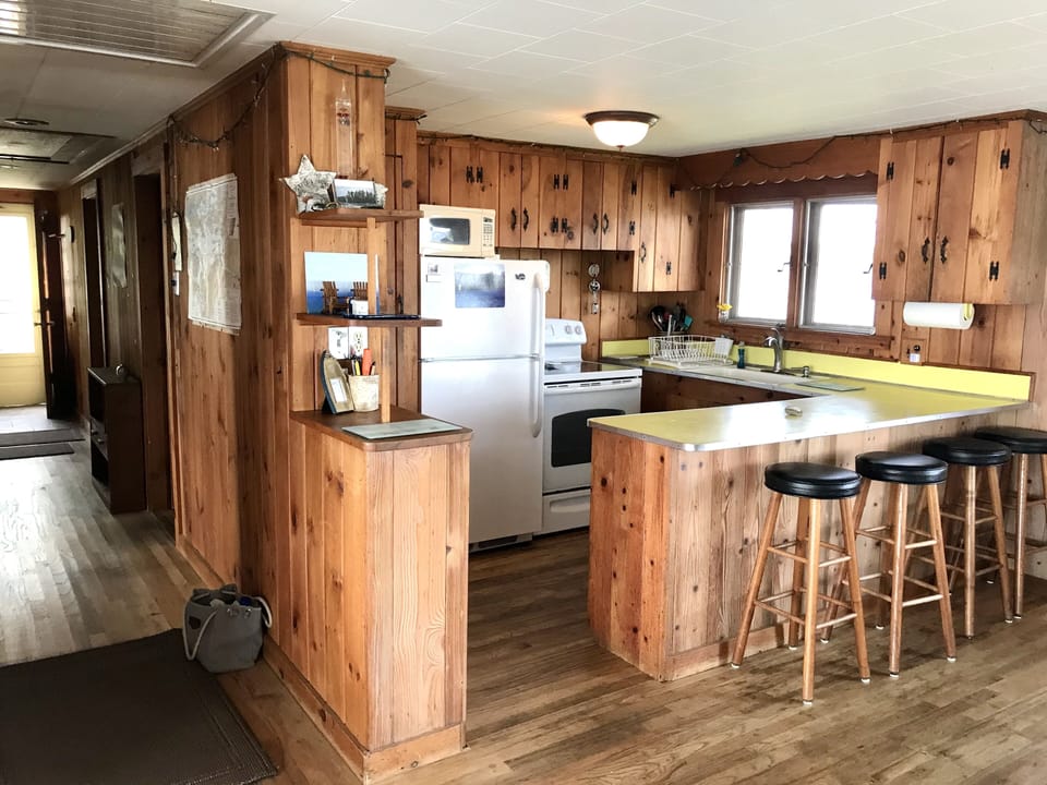 Kitchen with barstool seating
